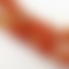 61 perles en agate craquelée orange 6mm - p0221