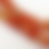 47 perles en agate craquelée orange 8mm - p0222