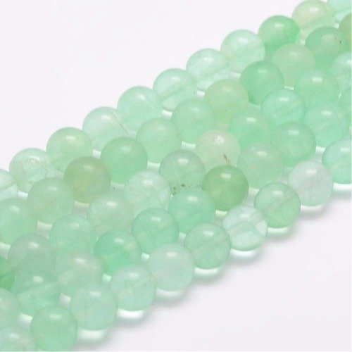 47 perles fluorite 8mm vert naturelles - p0281