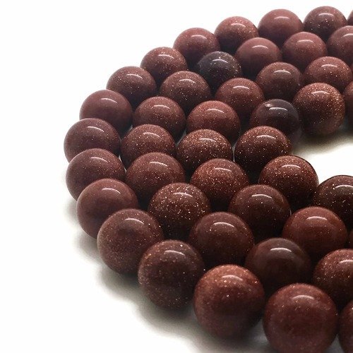 61 perles goldstone marron 6mm - p0286