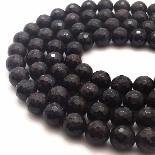 47 perles grenat à facettes 8mm rouge foncé naturelles - p0304