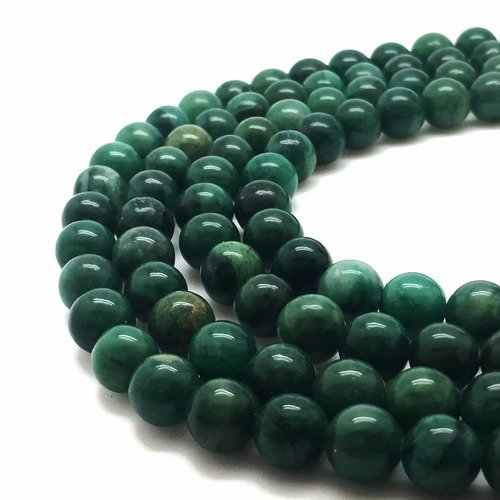 47 perles jade afrique de l ouest 8mm vert naturelles - p0327