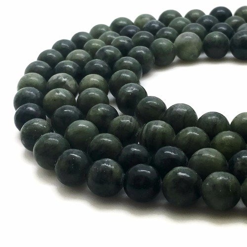 47 perles jade de taïwan 8mm vert naturelles - p0330