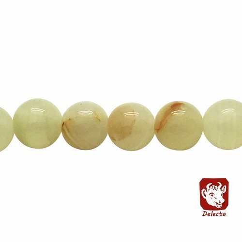 61 perles jade fleur 6mm naturelles - p0333