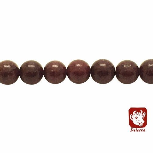 47 perles de jade mashan chocolat 8mm naturelles - p0350