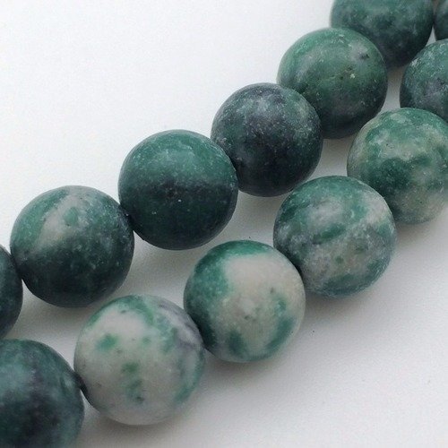 61 perles jade qinghai 6mm vert naturelles - p0384
