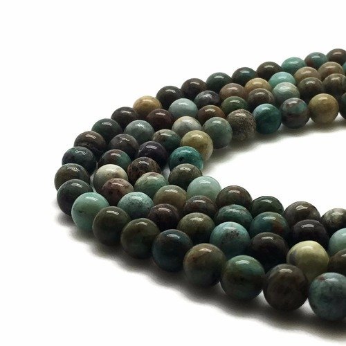 47 perles jaspe héliotrope 8mm naturel - p0401