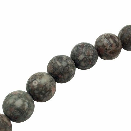 37 perles jaspe léopard 10mm naturelles - p0406