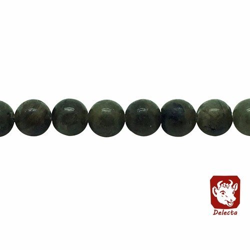 61 perles labradorite 6mm gris vert naturelles - p0456