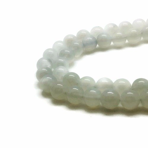 32 perles pierre de lune 6mm blanche grade a naturelles - p0530
