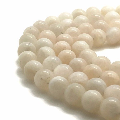 30 perles pierre de lune 6mm blanche naturelles - p0532