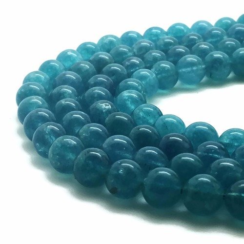 61 perles quartz bleu 6mm naturelles - p0558