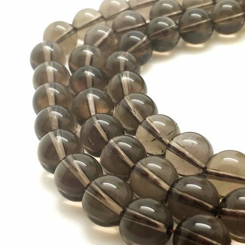 52 perles quartz fumé 4mm naturelles - p0561