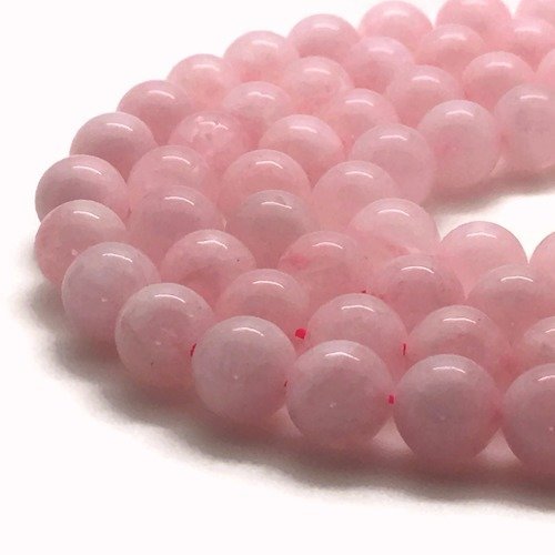 61 perles quartz rose 6mm naturelles - p0571
