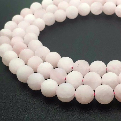 89 perles quartz rose givré 4mm naturelles - p0576