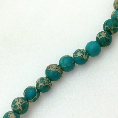89 perles régalite 4mm bleu vert naturelles - p0590