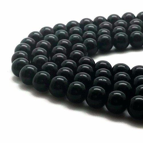 54 perles tourmaline noire 4mm naturelles - p0619