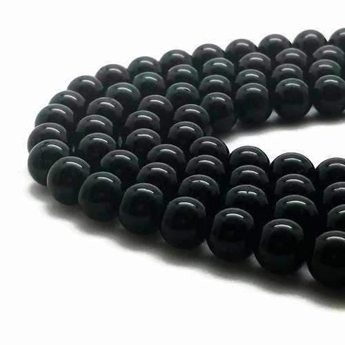 18 perles tourmaline noire 10mm naturelles - p0622