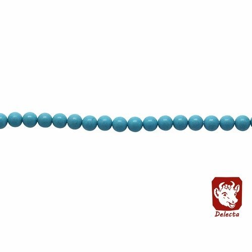 Fil perles turquoise 3mm naturelles - p0624