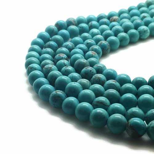 61 perles turquoise 6mm naturelles - p0626