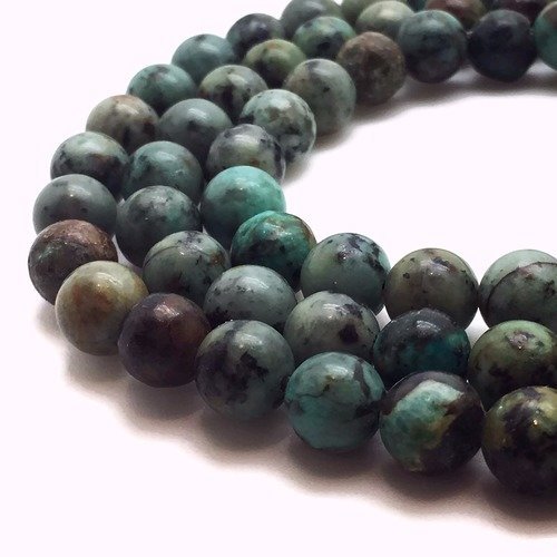 61 perles turquoise africaine 6mm naturelles - p0633