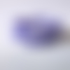 Bracelet ajustable perles rondes en verre blanc et violet sur 5 rangs