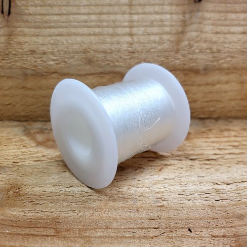 Fil élastique cristal 120m transparent 0.6mm - bobine de fil -  pour bracelets et bijoux