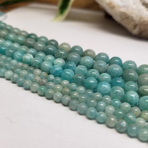 Fils de perles amazonite – 6mm – pierres naturelles – création bijoux