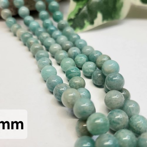 Fils de perles amazonite – 8mm – pierres naturelles – création bijoux