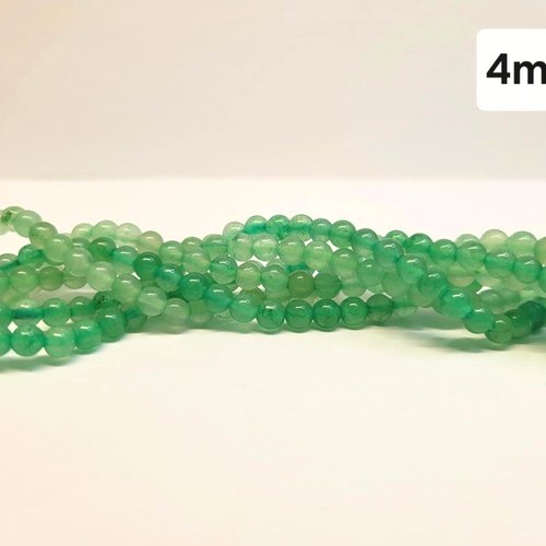 Fils de perles aventurine verte – 4mm – pierres naturelles – création bijoux