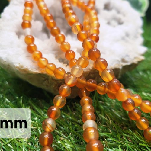 Fils de perles cornaline – 6mm – pierres naturelles – création bijoux