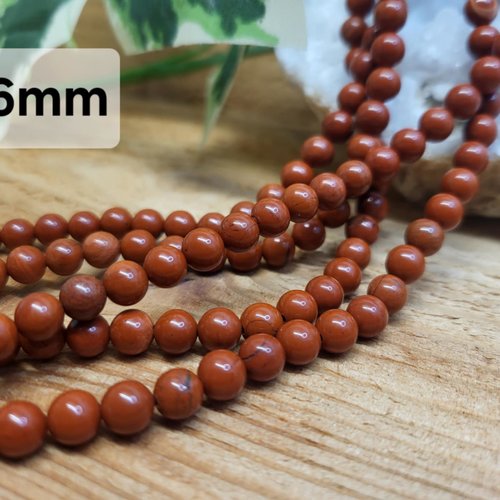 Fils de perles jaspe rouge – 6mm – pierres naturelles – création bijoux