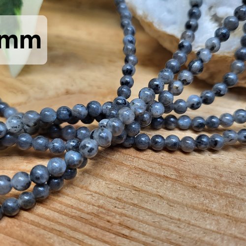 Fils de perles larvikite – 4mm – pierres naturelles – création bijoux