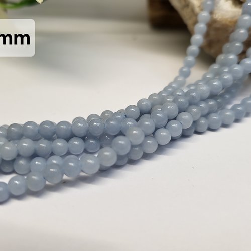 Fils de perles angélite – 4mm – pierres naturelles – création bijoux