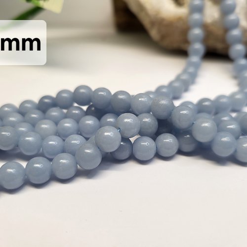 Fils de perles angélite – 6mm – pierres naturelles – création bijoux