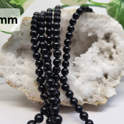 Fils de perles obsidienne – 6mm – pierres naturelles – création bijoux