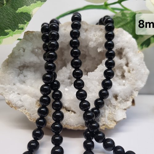 Fils de perles obsidienne – 8mm – pierres naturelles – création bijoux