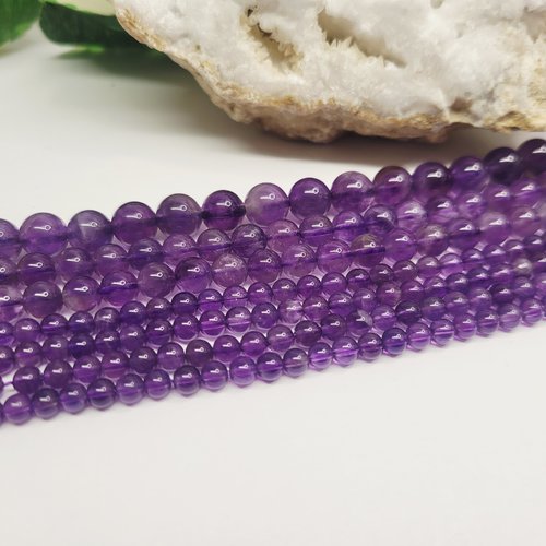 Fils de perles améthyste – 6mm – pierres naturelles – création bijoux