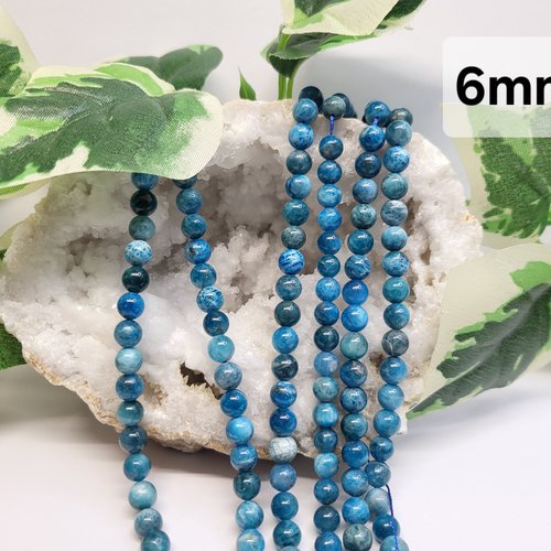Fils de perles apatite – 6mm – pierres naturelles – création bijoux