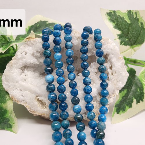 Fils de perles apatite – 8mm – pierres naturelles – création bijoux