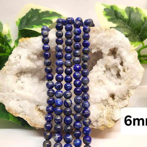 Fils de perles lapis lazuli – 6mm – pierres naturelles – création bijoux