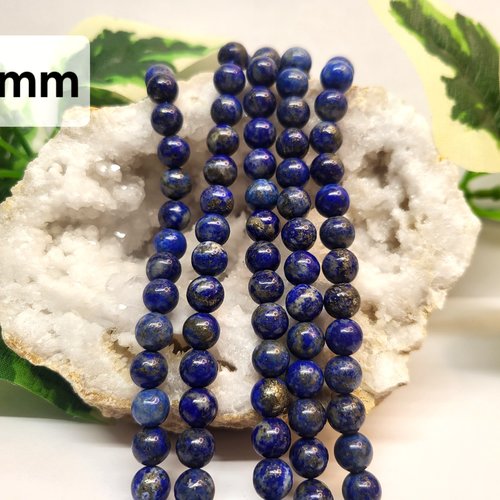 Fils de perles lapis lazuli – 8mm – pierres naturelles – création bijoux