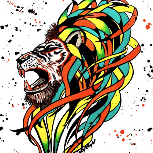 Lion ananas dessin de lion pop art sur tableau