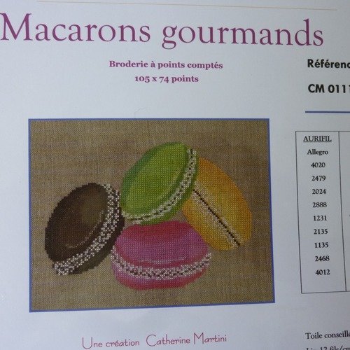 Fiche point de croix macarons gourmands ref cm0111