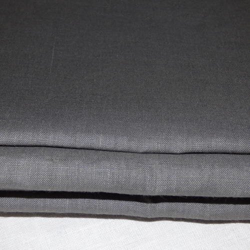 Coupon de lin fin de couleur gris foncé  ref 15