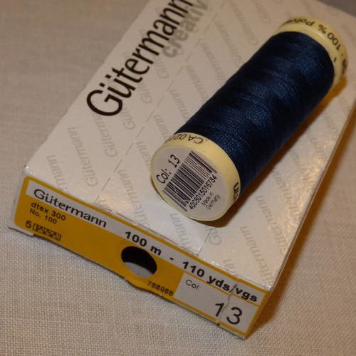 Fil à coudre gutermann col 13 en 100m (marine) 