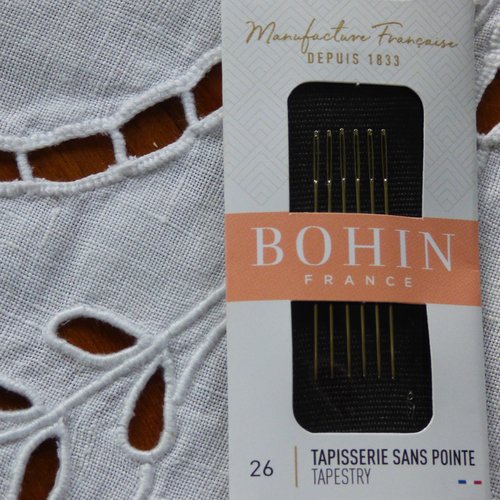 Aiguilles bohin tapisserie sans pointe n°26