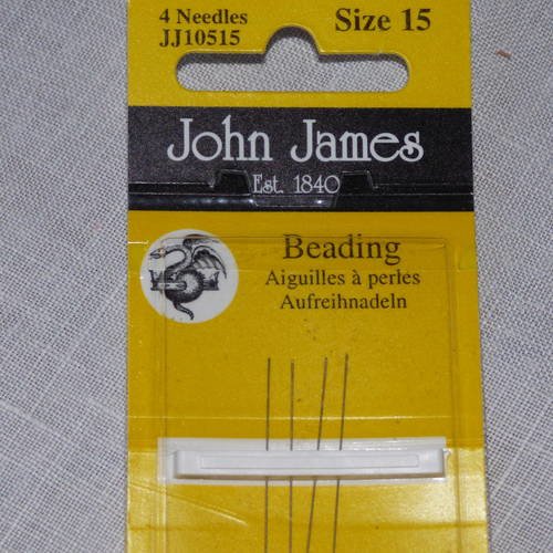 4 aiguilles john james à perles n°15 très fine 