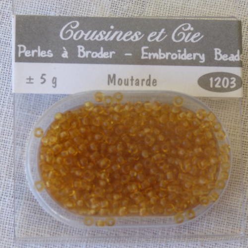 Perles à broder  cousines et compagnies moutarde 1203 