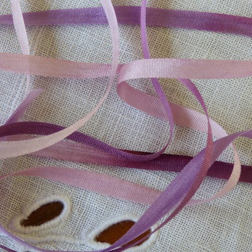 Ruban de soie dégradée violet 4mm